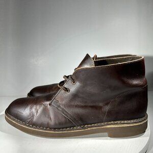 Clarks Mens Size 9 M Chukka Leather Boots Brown Desert Ankle Shoes Western Walk